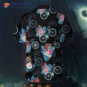 blue tropical leaves cycling hawaiian shirt mountain bike shirt for unique gift cyclists 1