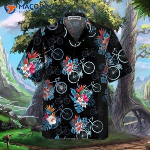 blue tropical leaves cycling hawaiian shirt mountain bike shirt for unique gift cyclists 2