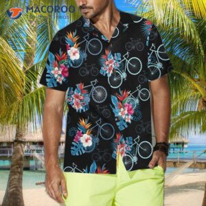 blue tropical leaves cycling hawaiian shirt mountain bike shirt for unique gift cyclists 3