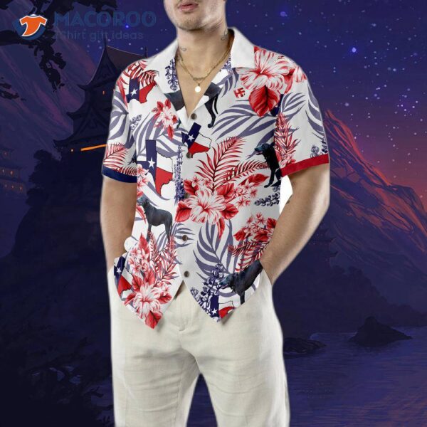 Bluebonnet Texas Hawaiian Shirt Blue Lacy Dog Version, Button-down Floral And Flag Shirt, Proud For