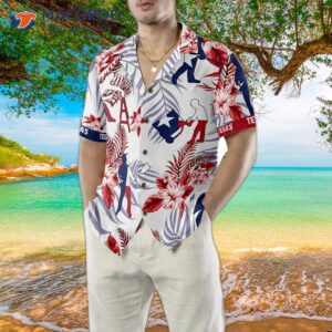 bluebonnet texas hawaiian shirt construction worker version button down floral and flag shirt proud for 4
