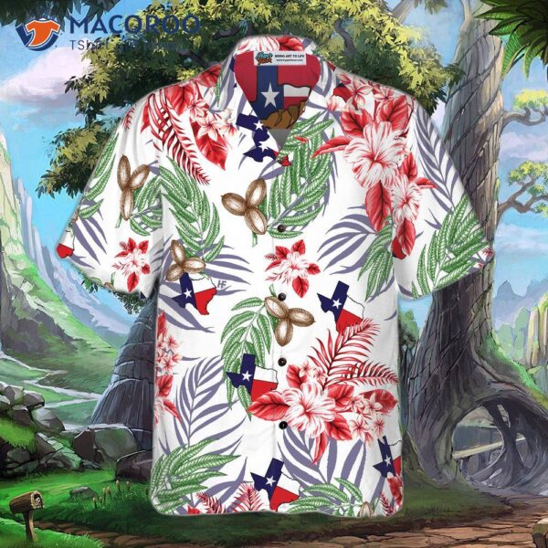 Bluebonnet Texas Hawaiian Shirt Pecan Version, Button-down Floral And Flag Shirt, Proud For