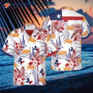 bluebonnet texas hawaiian shirt red version button down floral and flag shirt proud for 0