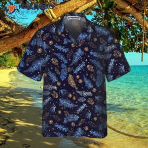 blueish winter nature hawaiian shirt festive christmas best gift for 2