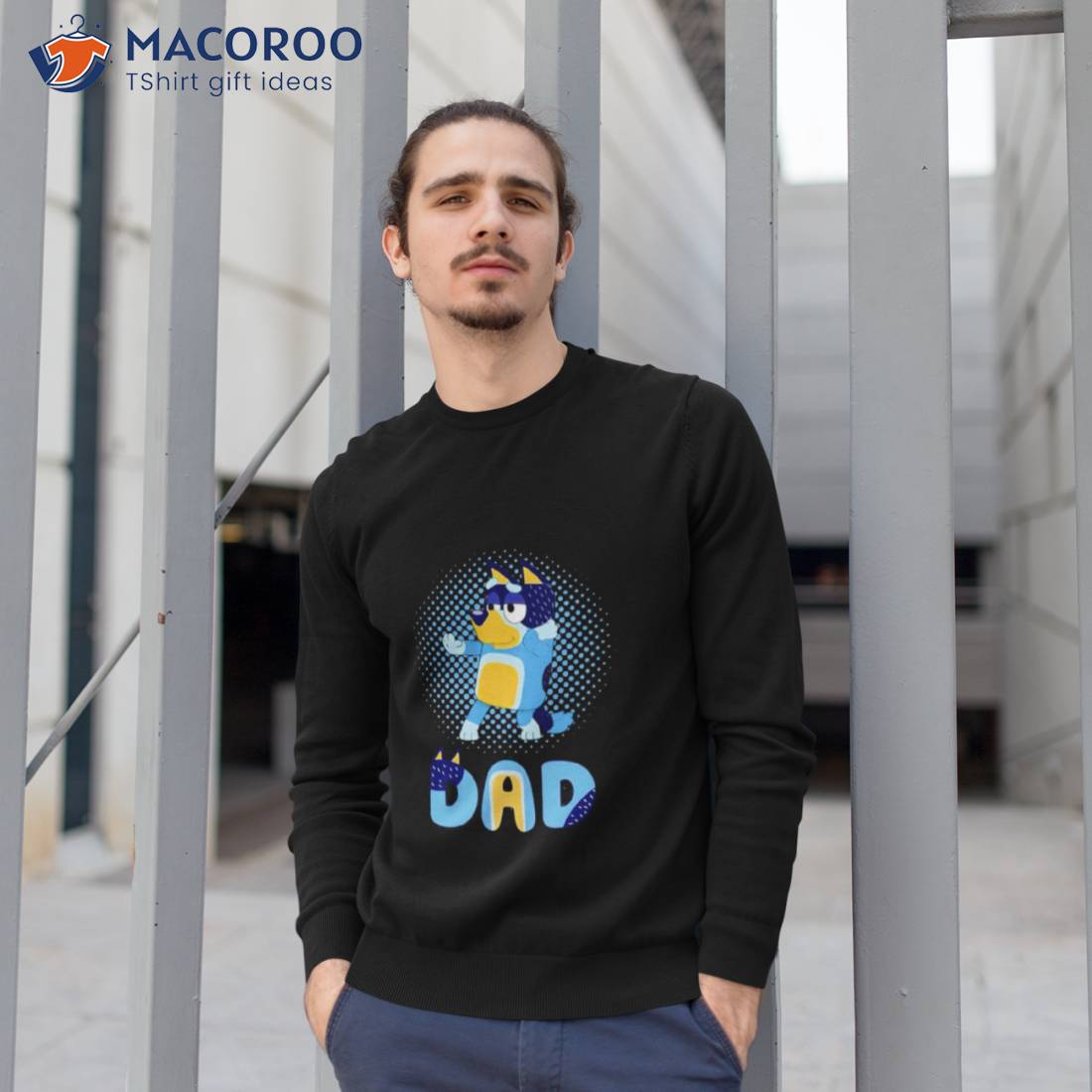 Bluey Dad Bandit Heeler Adult Shirt | Cool Fathers Day Shirt Gift | Funny Dad Shirt | Unisex Tshirt | Husband Gift | Da Black L Tshirt | Olafeus