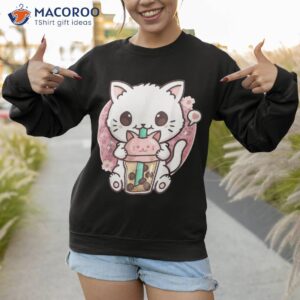 boba cat tea bubble kawaii anime neko shirt sweatshirt
