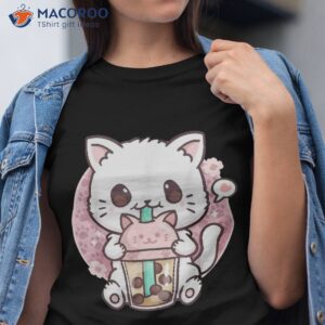Boba Cat Tea Bubble Kawaii Anime Neko Shirt