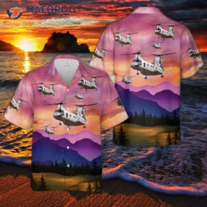 Boeing Vertol Ch-46e Sea Knight Hmm-364 “purple Foxes” Hawaiian Shirt