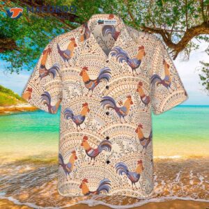 bohemian chicken pattern hawaiian shirt 2