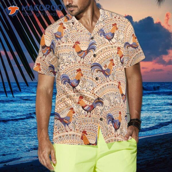 “bohemian Chicken Pattern Hawaiian Shirt”