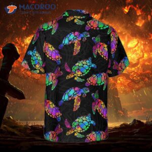 Boho-style Hawaiian Shirt With A Sea Turtle Design