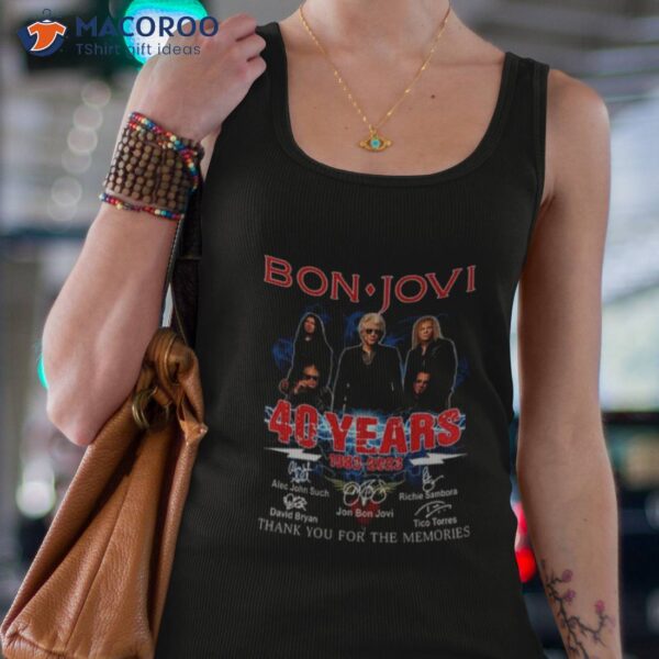 Bon Jovi 40 Years 1983 2023 Thank You For The Memories Signatures Shirt