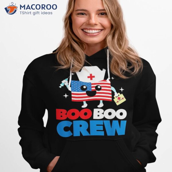 Boo Crew American Flag Funny 4th Of July Usa Nurse Gift Shirt