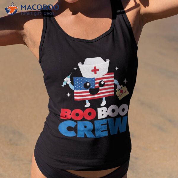 Boo Crew American Flag Funny 4th Of July Usa Nurse Gift Shirt