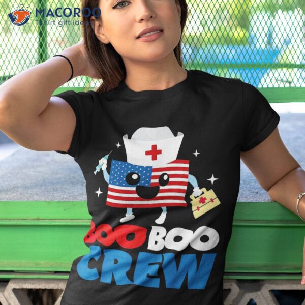 Boo Crew American Flag Funny 4th Of July Usa Nurse Gift Shirt