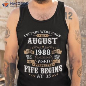 born in august 1988 vintage 35th birthday 35 years old shirt tank top