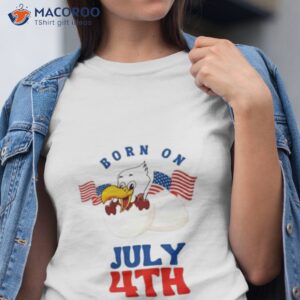 born on july 4th duck american flags shirt tshirt