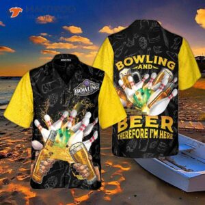bowling and beer therefore i m here wearing yellow hawaiian shirts 0