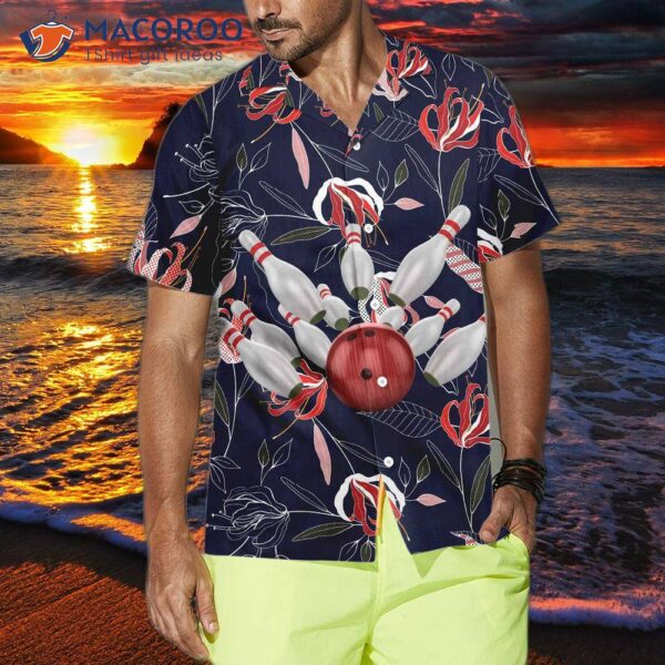 Bowling Colorful Flowers Hawaiian Shirt, Floral Best Gift For Players