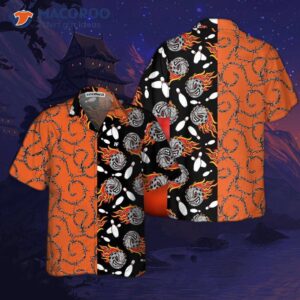 bowling fire pattern hawaiian shirt flame striking best gift for players 3