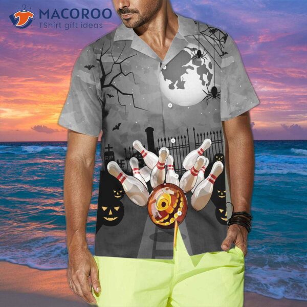 Bowling Halloween Hawaiian Shirt, Spooky Ten-pin Shirt