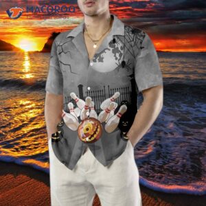 bowling halloween hawaiian shirt spooky ten pin shirt 3