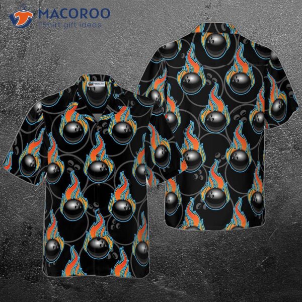 Bowling In A Fire Seamless Pattern Hawaiian Shirt