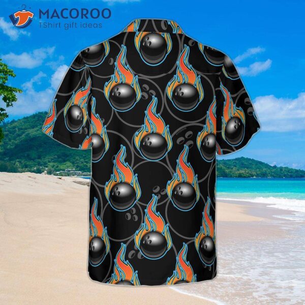 Bowling In A Fire Seamless Pattern Hawaiian Shirt