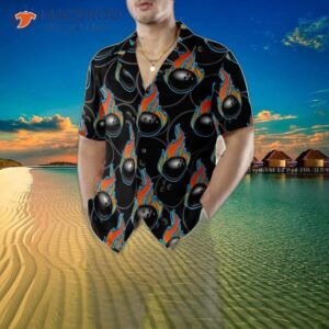 bowling in a fire seamless pattern hawaiian shirt 4