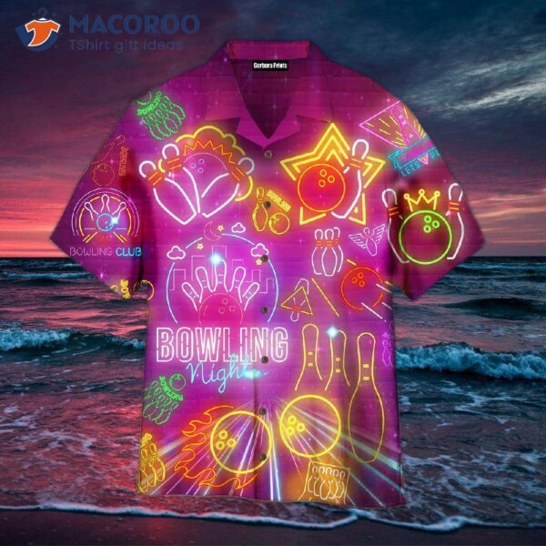 Bowling Nightclub Neon Retro-style Hawaiian Shirts