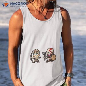 boy and father pixels god of war shirt tank top