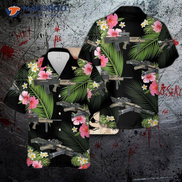 British Army L85a2 Assault Rifle Hawaiian-style Shirt