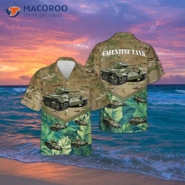 British Army Valentine Tank Hawaiian-style Shirt