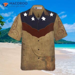 brown vintage floral damask pattern hawaiian shirt with the lone star state of texas home design proud flag for 2