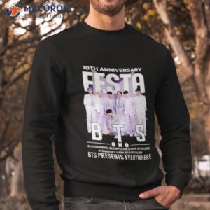 bts 10th anniversary festa presents everywhere signatures shirt sweatshirt