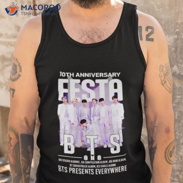 Bts 10th Anniversary Festa Presents Everywhere Signatures Shirt