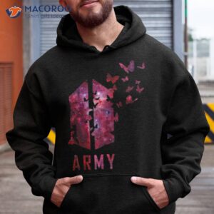 bts army logo with destructive butterfly kpop army shirt hoodie