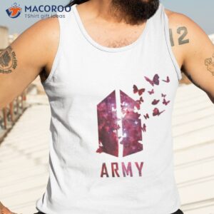 bts army logo with destructive butterfly kpop army shirt tank top 3