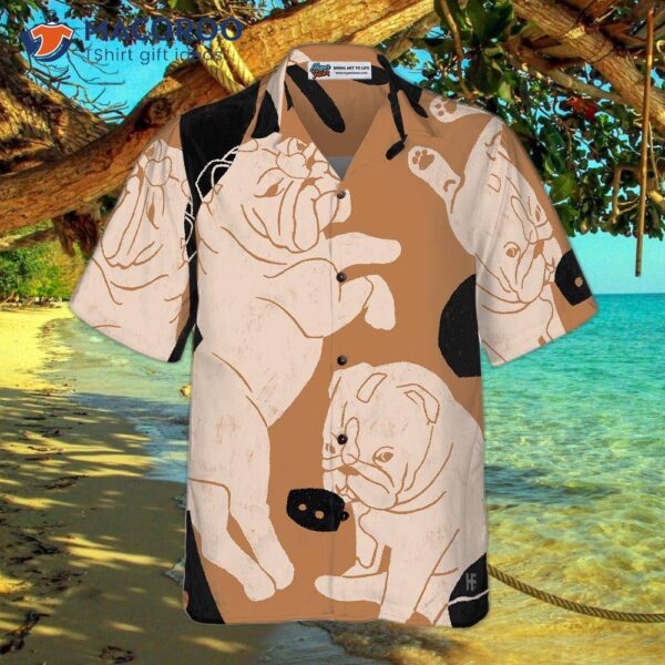 Bulldog Illustration Hawaiian Shirt