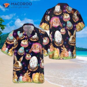 bunnies in galaxy hawaiian shirt easter bunny funny and gift ideas 0