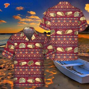 Burgundy Taco Mexican Folk Hawaiian Shirt, Funny Shirts For And , Gift Lover