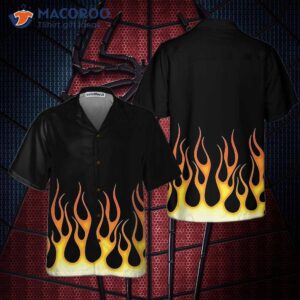 burning flame hawaiian shirt short sleeved shirt for print 0