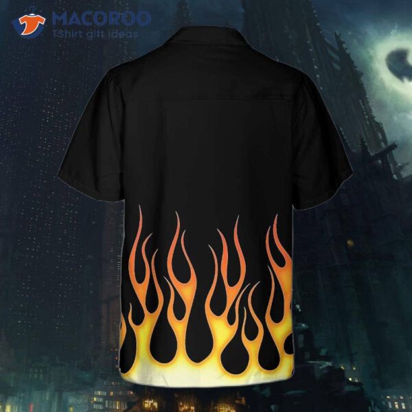 Burning Flame Hawaiian Shirt, Short-sleeved Shirt For , Print