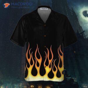 burning flame hawaiian shirt short sleeved shirt for print 2