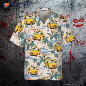 bus driver and tropical pattern hawaiian shirt shirt for gift idea 2