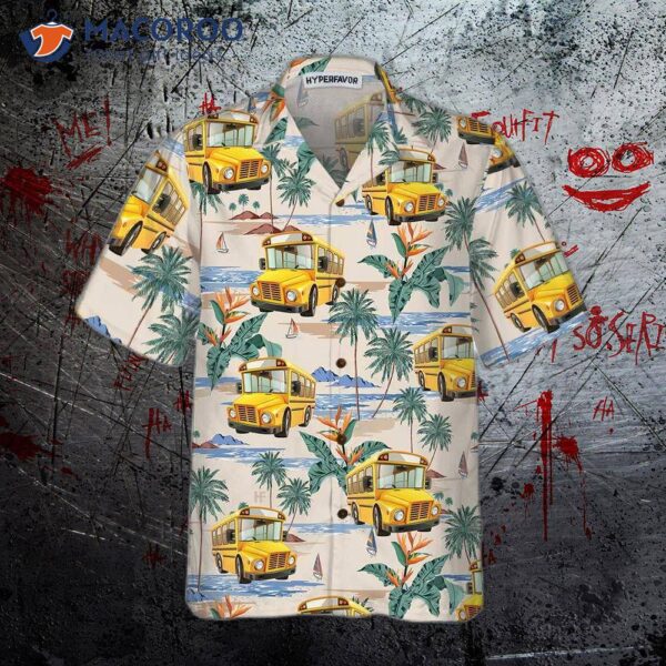 Bus Driver And Tropical Pattern Hawaiian Shirt, Shirt For , Gift Idea