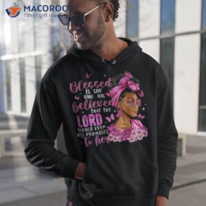 butterfly black woman pink ribbon breast cancer awareness shirt hoodie 1