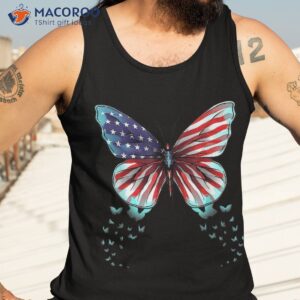 butterfly usa flag cute 4th of july funny american girl gift shirt tank top 3