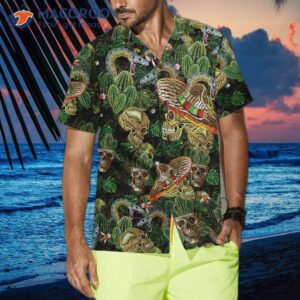 cactus and skull hawaiian shirt cool gift for 3