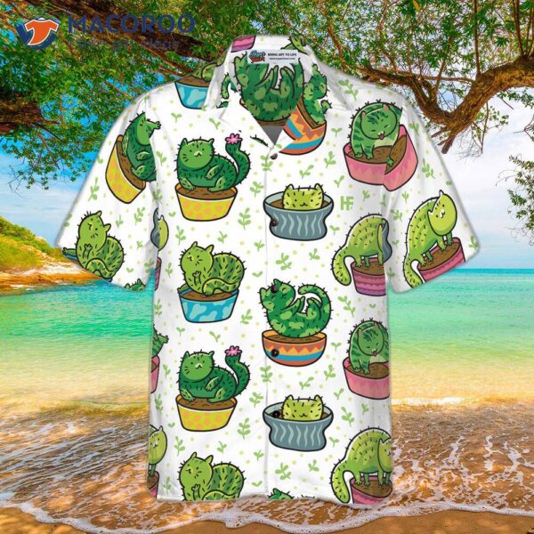 Cactus Cats Hawaiian Shirt